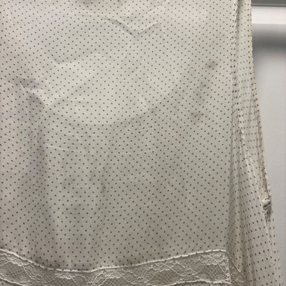 Intimately Free People Voile Trapeze Slip Dress White Polka Dot Lace Tunic Top - Picture 11 of 11